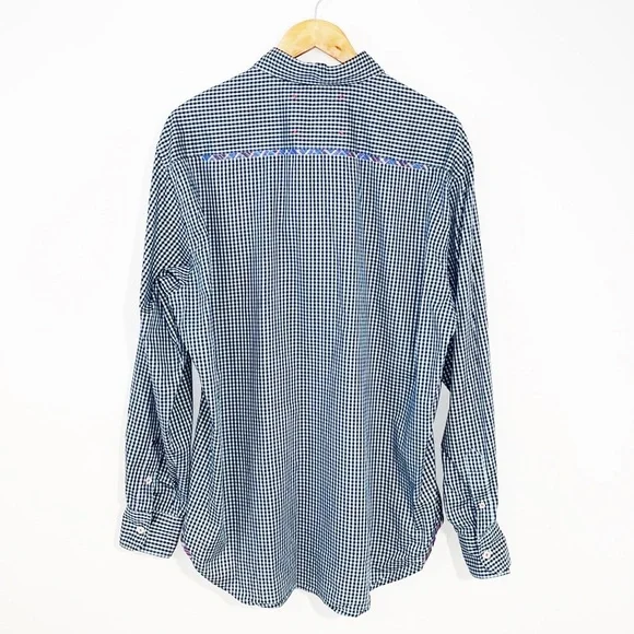 ROBERT GRAHAM Button Down Shirt Black & Gray Check Size XL EUC - Picture 5 of 8